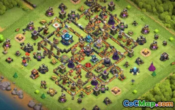 town hall 13, trophy/war base layout #38036