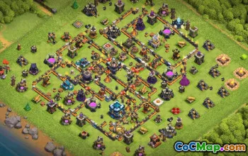 town hall 13, trophy/war base layout #38050