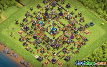 town hall 13, trophy/war base layout #38120