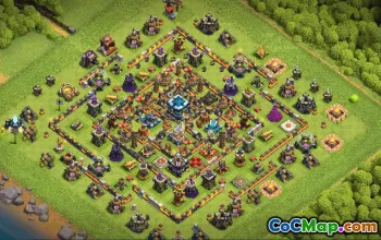 town hall 13, trophy/war base layout #38123