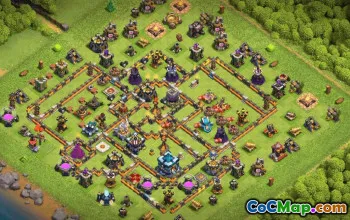 town hall 13, trophy/war base layout #38312