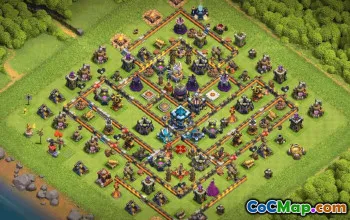 town hall 13, trophy/war base layout #38347