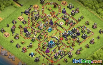 town hall 13, trophy/war base layout #38350