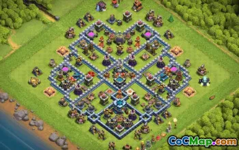town hall 13, trophy/war base layout #38519