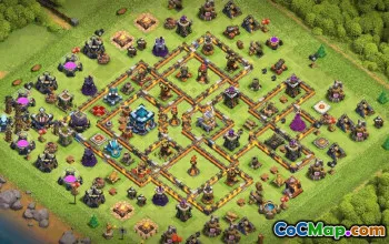 town hall 13, trophy/war base layout #38594