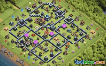 town hall 13, trophy/war base layout #38677