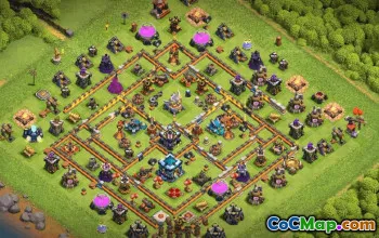 town hall 13, trophy/war base layout #38741