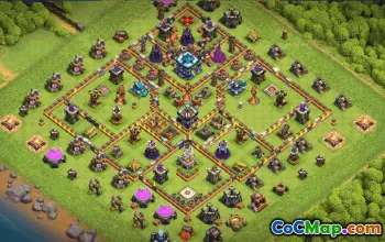 town hall 13, trophy/war base layout #38742