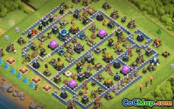 town hall 13, trophy/war base layout #38747
