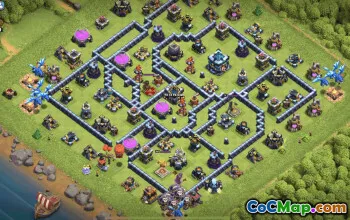 town hall 13, trophy/war base layout #38757
