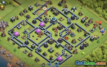town hall 13, trophy/war base layout #38766