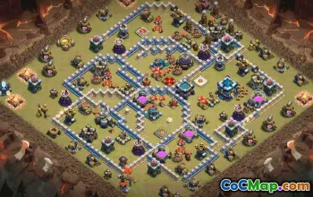 town hall 13, trophy/war base layout #39030