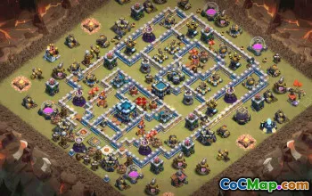 town hall 13, trophy/war base layout #39066