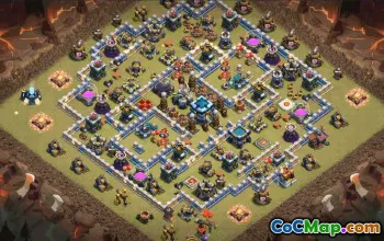 town hall 13, trophy/war base layout #39071