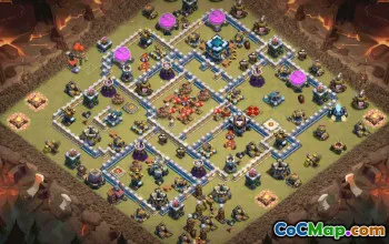 town hall 13, trophy/war base layout #39117
