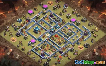 town hall 13, trophy/war base layout #39298