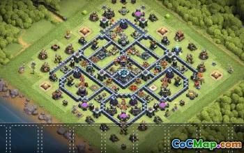 town hall 13, trophy/war base layout #39482