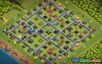 town hall 13, trophy/war base layout #39578