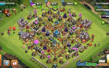 town hall 13, trophy/war base layout #39893
