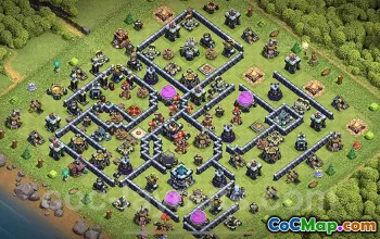 town hall 13, trophy/war base layout #40252