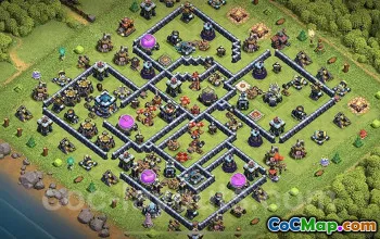 town hall 13, trophy/war base layout #40253