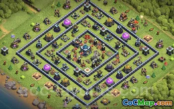 town hall 13, trophy/war base layout #40285