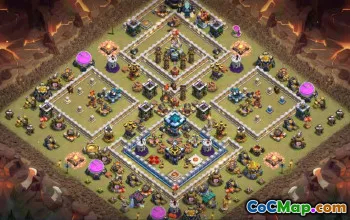 town hall 13, trophy/war base layout #40334