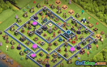 town hall 13, trophy/war base layout #40347