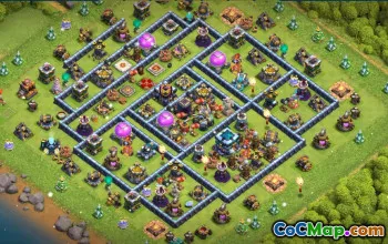 town hall 13, trophy/war base layout #40462