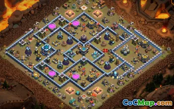 town hall 13, trophy/war base layout #40497