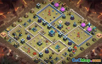 town hall 13, trophy/war base layout #40499