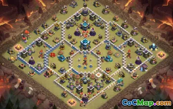 town hall 13, trophy/war base layout #40500