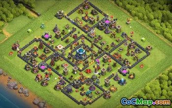 town hall 13, trophy/war base layout #40585