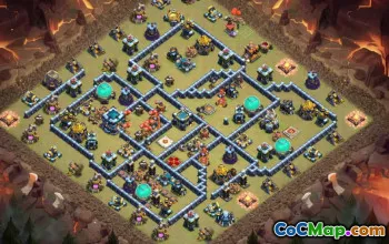 town hall 13, trophy/war base layout #41285