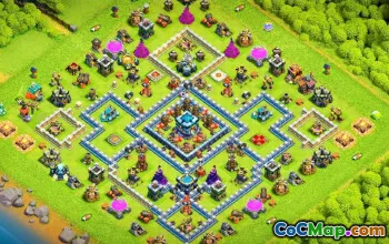 town hall 13, trophy/war base layout #41373