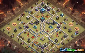 town hall 13, trophy/war base layout #41424