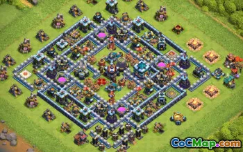 town hall 13, trophy/war base layout #41464