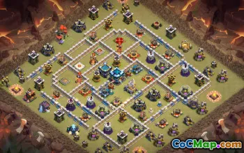 town hall 13, trophy/war base layout #41466