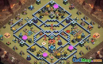 town hall 13, trophy/war base layout #41629