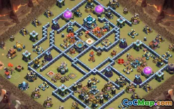 town hall 13, trophy/war base layout #41642