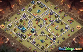 town hall 13, trophy/war base layout #41835