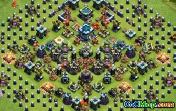town hall 13, trophy/war base layout #41947