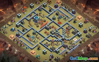 town hall 13, trophy/war base layout #42020