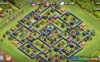 town hall 13, trophy/war base layout #42469