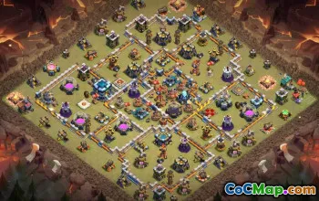 town hall 13, trophy/war base layout #42586
