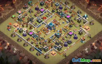town hall 13, trophy/war base layout #42587