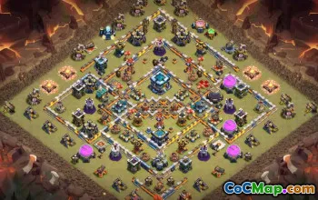 town hall 13, trophy/war base layout #42692