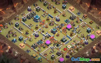 town hall 13, trophy/war base layout #43385