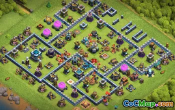 town hall 13, trophy/war base layout #43971