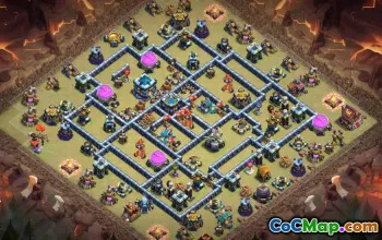 town hall 13, trophy/war base layout #46037